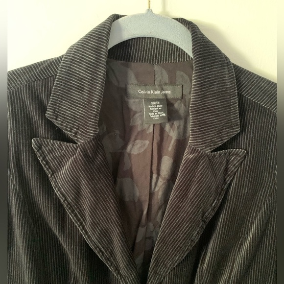 Calvin Klein Jeans Womens Black Corduroy Wide Wale Blazer Jacket Size Small - Picture 4 of 10